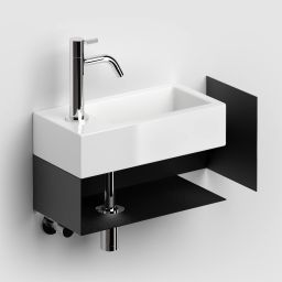 Clou Flush konsola 44x18x20,5 cm podumywalkowa wisząca lewa czarna CL/07.36.032.21