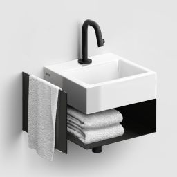 Clou Flush konsola 36,5x27x20,5 cm podumywalkowa wisząca czarna CL/07.36.010.21