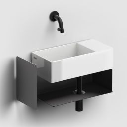 Clou New Flush konsola 44x18x21,2 cm podumywalkowa wisząca prawa czarna CL/07.36.430.21