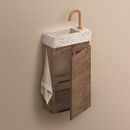 Clou Flush szafka 36x18x55 cm podumywalkowa wisząca prawa ciemny dąb IB/07.16.7036.64.R