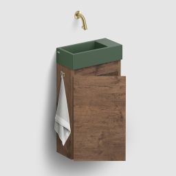 Clou Flush szafka 36x18x55 cm podumywalkowa wisząca lewa ciemny dąb IB/07.16.7036.64.L