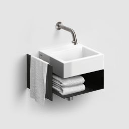 Clou Flush konsola 36,5x27x20,5 cm podumywalkowa wisząca czarna CL/07.36.010.21