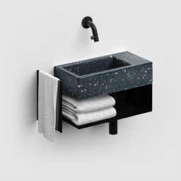 Clou Flush konsola 44x18x20,5 cm podumywalkowa wisząca prawa czarna CL/07.36.030.21