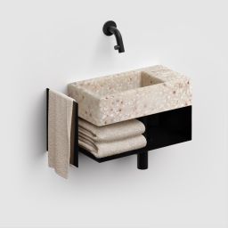 Clou Flush konsola 44x18x20,5 cm podumywalkowa wisząca prawa czarna CL/07.36.030.21