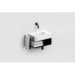 Clou Flush konsola 44x18x20,5 cm podumywalkowa wisząca prawa czarna CL/07.36.030.21