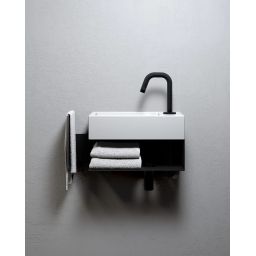 Clou Flush konsola 44x18x20,5 cm podumywalkowa wisząca prawa czarna CL/07.36.030.21