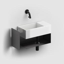 Clou New Flush konsola 44x18x21,2 cm podumywalkowa wisząca prawa czarna CL/07.36.430.21