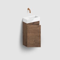 Clou Flush szafka 36x18x55 cm podumywalkowa wisząca lewa ciemny dąb IB/07.16.7036.64.L