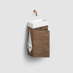 Clou Flush szafka 36x18x55 cm podumywalkowa wisząca lewa ciemny dąb IB/07.16.7036.64.L