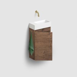 Clou Flush szafka 36x18x55 cm podumywalkowa wisząca lewa ciemny dąb IB/07.16.7036.64.L