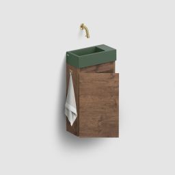 Clou Flush szafka 36x18x55 cm podumywalkowa wisząca lewa ciemny dąb IB/07.16.7036.64.L