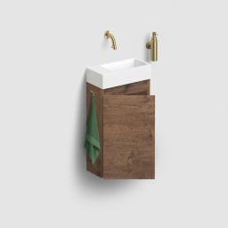 Clou Flush szafka 36x18x55 cm podumywalkowa wisząca lewa ciemny dąb IB/07.16.7036.64.L