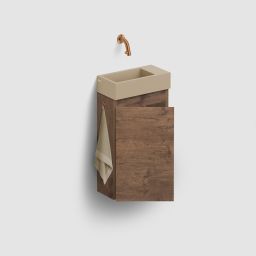 Clou Flush szafka 36x18x55 cm podumywalkowa wisząca lewa ciemny dąb IB/07.16.7036.64.L