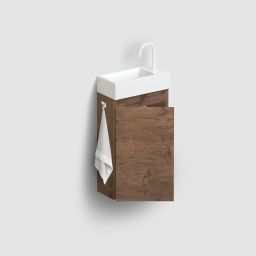 Clou Flush szafka 36x18x55 cm podumywalkowa wisząca lewa ciemny dąb IB/07.16.7036.64.L