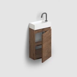 Clou Flush szafka 36x18x55 cm podumywalkowa wisząca prawa ciemny dąb IB/07.16.7036.64.R