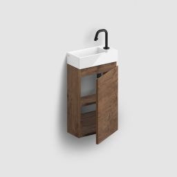 Clou Flush szafka 36x18x55 cm podumywalkowa wisząca prawa ciemny dąb IB/07.16.7036.64.R