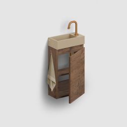 Clou Flush szafka 36x18x55 cm podumywalkowa wisząca prawa ciemny dąb IB/07.16.7036.64.R