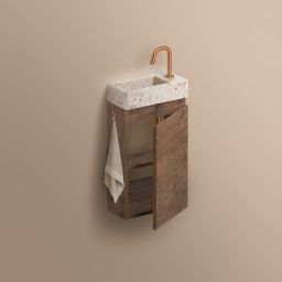 Clou Flush szafka 36x18x55 cm podumywalkowa wisząca prawa ciemny dąb IB/07.16.7036.64.R