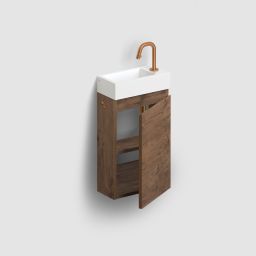 Clou Flush szafka 36x18x55 cm podumywalkowa wisząca prawa ciemny dąb IB/07.16.7036.64.R