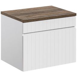 Zestaw Comad Iconic White szafka 80x45,6 cm podumywalkowa wisząca z blatem biały SET ICW-B 80CM