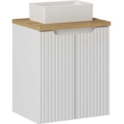 Zestaw Comad Nova White/Oak szafka z blatem 50 cm wisząca biały/dąb i umywalka Gaja 35x22 cm biała SET-NOW B OAK 50CM D UN GAJA 35