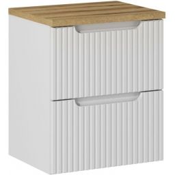 Zestaw Comad Nova White/Oak szafka z blatem 50 cm wisząca biały/dąb SET-NOW B OAK 50CM S