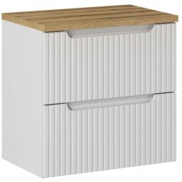 Zestaw Comad Nova White/Oak szafka z blatem 60 cm wisząca biały/dąb SET-NOW B OAK 60CM S