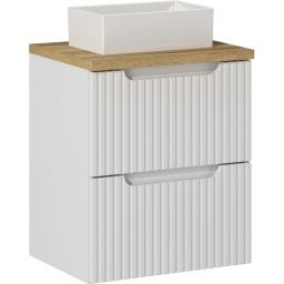 Zestaw Comad Nova White/Oak szafka z blatem 50 cm wisząca biały/dąb i umywalka Gaja 35x22 cm SET-NOW B OAK 50CM S UN GAJA 35