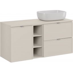 Zestaw Comad Bella Cashmere szafka 120 cm podumywalkowa wisząca kaszmir z blatem i umywalką SET-BC B CASHMERE 120CM UN SMILE 50 LB