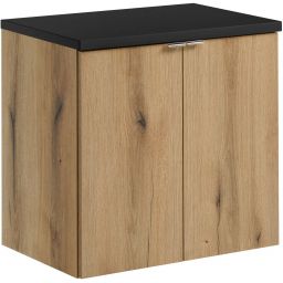 Zestaw Comad Nova Oak/Black szafka z blatem 60 cm wisząca dąb/czarny SET-NOA B BLACK 60CM D