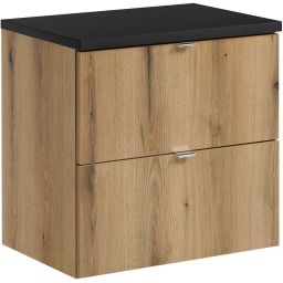 Zestaw Comad Nova Oak/Black szafka z blatem 60 cm wisząca dąb/czarny SET-NOA B BLACK 60CM S