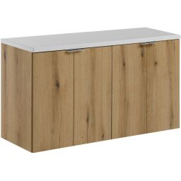Zestaw Comad Nova Oak szafki 50 cm i 50 cm wiszące dąb z blatem meblowym 100 cm białym SET-NOA B WHITE 100CM D