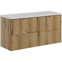 Zestaw Comad Nova Oak/White szafki 60 cm i 60 cm wiszące dąb i blat meblowy 120 cm biały SET-NOA B WHITE 120CM S