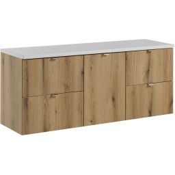 Zestaw Comad Nova Oak/White szafki 50 cm, 50 cm i 40 cm z blatem meblowym dąb/biały SET-NOA B WHITE 140CM S
