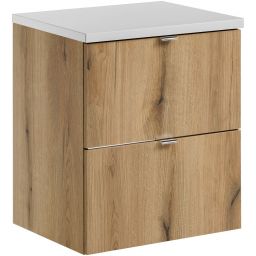Zestaw Comad Nova Oak/White szafka z blatem 50 cm wisząca dąb/biały SET-NOA B WHITE 50CM S