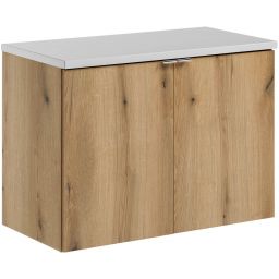 Zestaw Comad Nova Oak/White szafka z blatem 80 cm wisząca dąb/biały SET-NOA B WHITE 80CM D