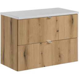 Zestaw Comad Nova Oak szafka z blatem 80 cm wisząca dąb/biały SET-NOA B WHITE 80CM S