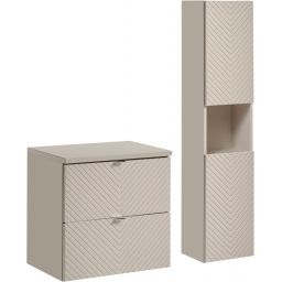 Zestaw Comad Viva Cashmere szafka 60x39x57 cm podumywalkowa wisząca kaszmir z blatem i szafką boczną SET-VIC B CASHMERE 60CM S HC