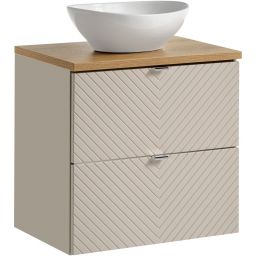 Zestaw Comad Viva Cashmere szafka 60x39x57 cm podumywalkowa wisząca kaszmir z blatem dąb i umywalką SET-VIC B OAK 60CM S UN LOLA GW