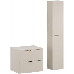 Zestaw Comad Dalia Cashmere szafka 60 cm podumywalkowa wisząca z blatem i szafka 30 cm wysoka boczna kaszmir SET-DC B 60CM HC