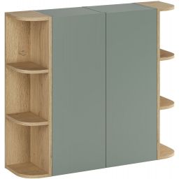 Zestaw Comad Aster Green dwie szafki 30 cm boczne i dwa regały 15 cm otwarte zielony/dąb SET-ASG 2SP 2URSM