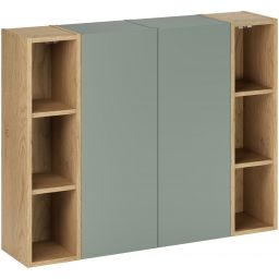 Zestaw Comad Aster Green dwie szafki 30 cm boczne i dwa regały 20 cm otwarte zielony/dąb SET-ASG 2SP 2UR