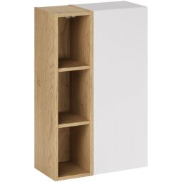 Zestaw Comad Aster White szafka 30 cm boczna i regał 20 cm otwarty biały/dąb SET-ASW SP UR 20X80