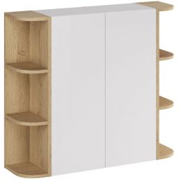 Zestaw Comad Aster White dwie szafki 30 cm boczne i dwa regały 15 cm otwarte biały/dąb SET-ASW 2SP 2URSM