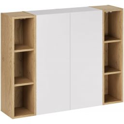 Zestaw Comad Aster White dwie szafki 30 cm boczne i dwa regały 20 cm otwarte biały/dąb SET-ASG 2SP 2UR