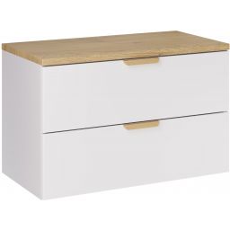 Zestaw Comad Aster White szafka 80 cm wisząca z blatem meblowym 80 cm biały/dąb SET-ASW B CREMONA 80CM