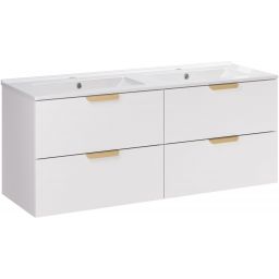 Zestaw Comad Aster White umywalka 121 cm z dwiema szafkami 60 cm biały SET-ASW 120CM LAVA