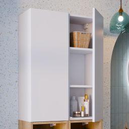 Comad Aster White szafka 30x26,6x80 cm boczna wisząca biały mat ASTER WHITE 80-30-1D