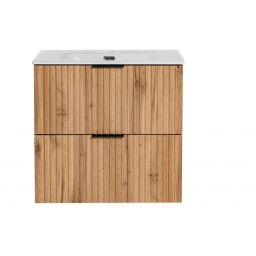 Zestaw Comad Adel Oak umywalka z szafką 60 cm dąb/biały SET -ADO SKY 60 CM