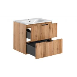 Zestaw Comad Adel Oak umywalka z szafką 60 cm dąb/biały SET -ADO SKY 60 CM